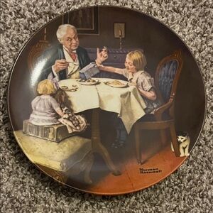 Knowles Norman Rockwell Collector Plate in Brown and Cream Tones